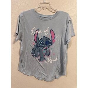 Disney Stitch Graphic T‎ Shirt Women's XXL Blue Cotton Polyester Blend